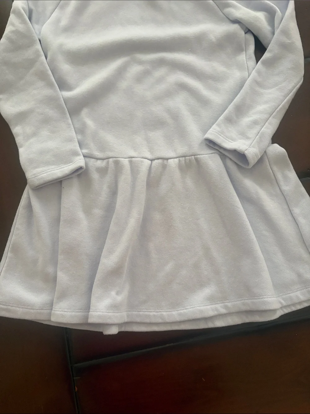 J Crew Crewcut Girls' Light Blue Long Sleeve Button-Shoulder Dress